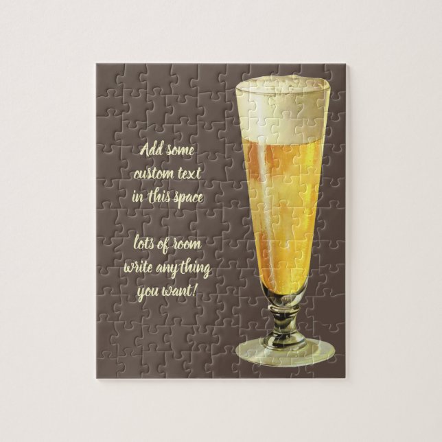 Puzzle Vintage Tall Frosty Draft Beer, Alcohol Beverage (Vertical)