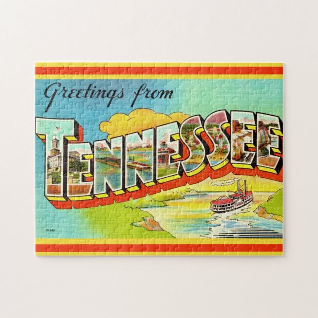 Puzzle Vintage Tennessee Greeting Postcard 11x14 (Horizontal)
