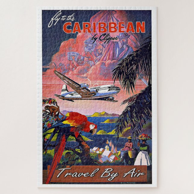 Puzzle Vintage Travel Caribbean (Vertical)