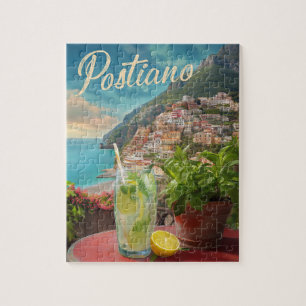 Puzzle Vintage Travel Positano Italie Scène rétro