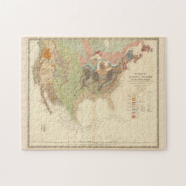 Puzzle Vintage United States Geological Map (1856) (Horizontal)