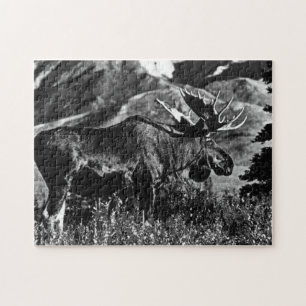 Puzzle Vintage USA Alaska bull moose 1970