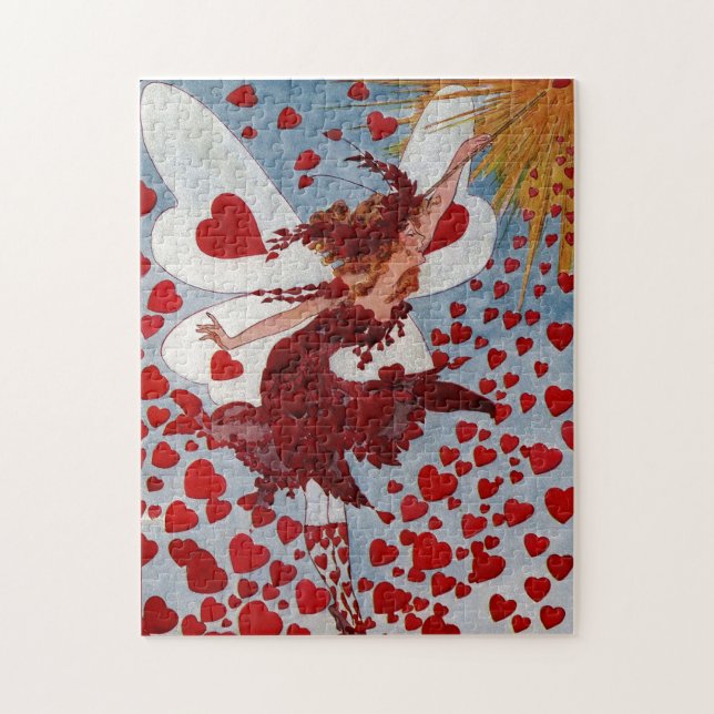 Puzzle Vintage Valentine Love Hearts Fairy (Vertical)
