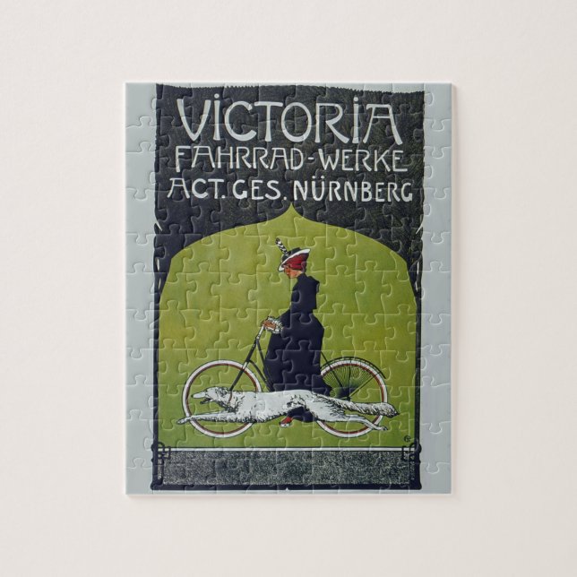 Puzzle Vintage Vélo Dame & Chien (Vertical)