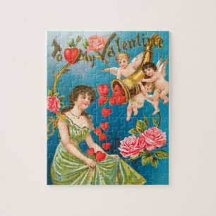 Puzzle Vintage Victorien Valentine's Day Angels & Hearts