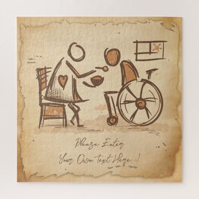 Puzzle Vintage Vieux Mode Aide-soignant, Infirmière (Vertical)