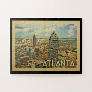 Puzzle Vintage voyage Atlanta Skyline Atlanta