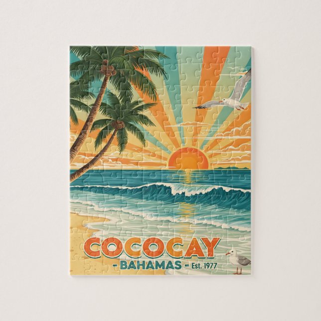 Puzzle Vintage voyage de Cococay Bahamas (Vertical)
