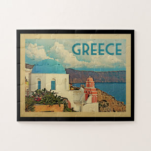 Puzzle Vintage voyage de la Grèce Santorini