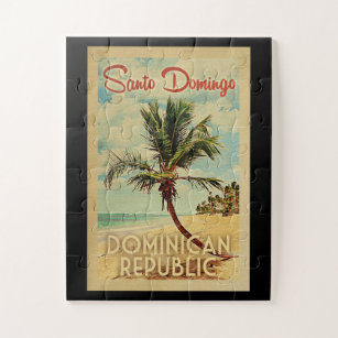 Puzzle Vintage voyage de palmier de Saint-Domingue