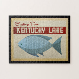Puzzle Vintage voyage de poissons du lac Kentucky