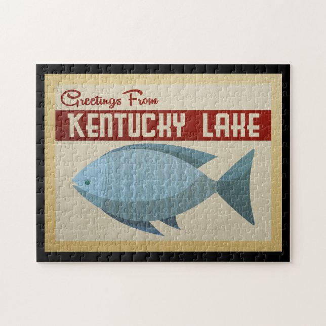 Puzzle Vintage voyage de poissons du lac Kentucky (Horizontal)
