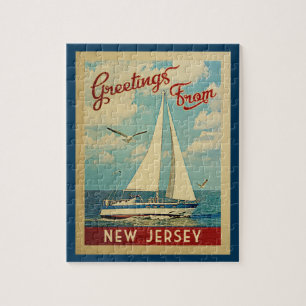 Puzzle Vintage voyage de voilier du New Jersey