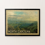 Puzzle Vintage voyage des montagnes de la Caroline du Nor<br><div class="desc">Design de Caroline du Nord dans le style Vintage voyage avec les montagnes Smoky et Blue Ridge Mountains.</div>