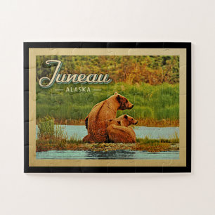 Puzzle Vintage voyage des ours Juneau Alaska