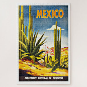 Puzzle Vintage voyage du Mexique Cactus