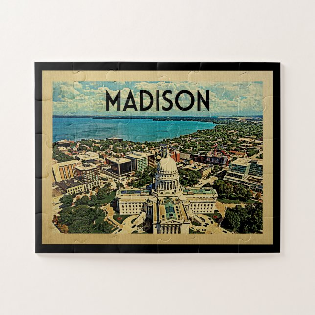 Puzzle Vintage voyage Madison Wisconsin (Horizontal)