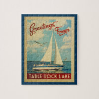 Vintage voyage Missouri de voilier de lac rock de