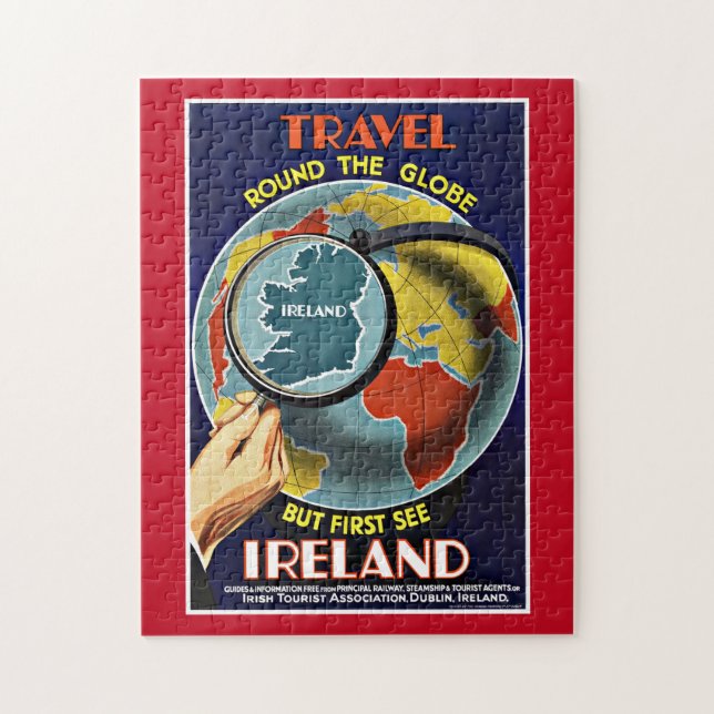 Puzzle Vintage voyage Round the Globe Voir Irlande (Vertical)