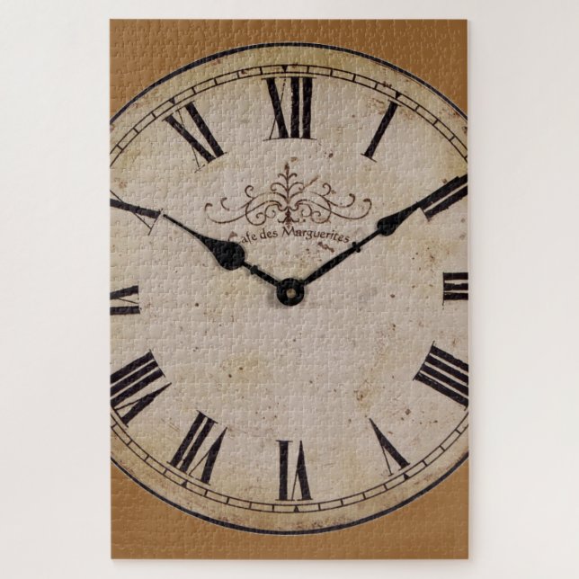 Puzzle Vintage Wall Clock Old Antique Art (Vertical)