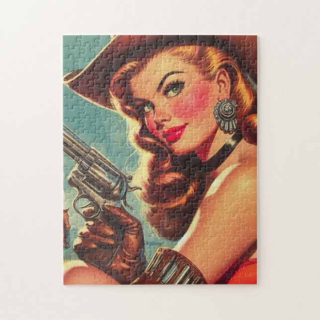 Puzzle Vintage Western Pin-up (Vertical)