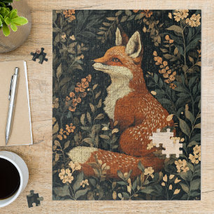 Puzzle Vintage William Morris Cottage Core Renard & Feuil