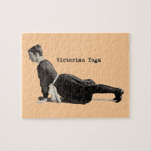 Puzzle Vintage Yoga Woman Doing Upward Facing Dog Pose