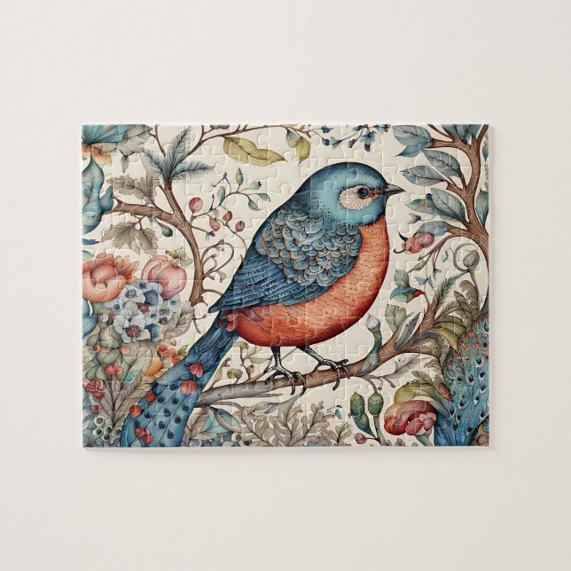 Puzzle Vintages oiseaux Design de tissu scandinave (Horizontal)