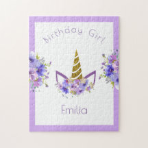 Violet frais | Unicorn fille anniversaire