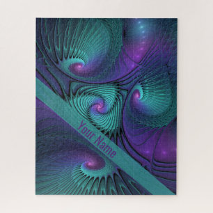 Puzzle Violet Rencontre Turquoise Moderne Nom de l'Art Ab