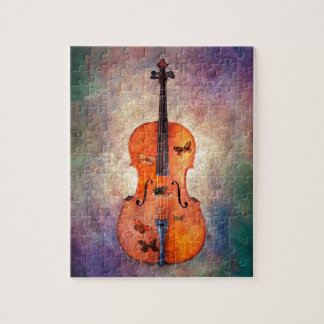 Puzzle Violoncelle magique avec des papillons