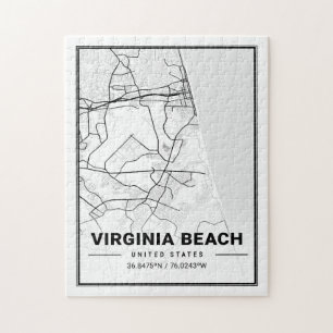 Puzzle Virginia Beach Virginia USA Travel City Carte