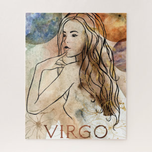 Puzzle Virgo Maiden Symbole astrologique or