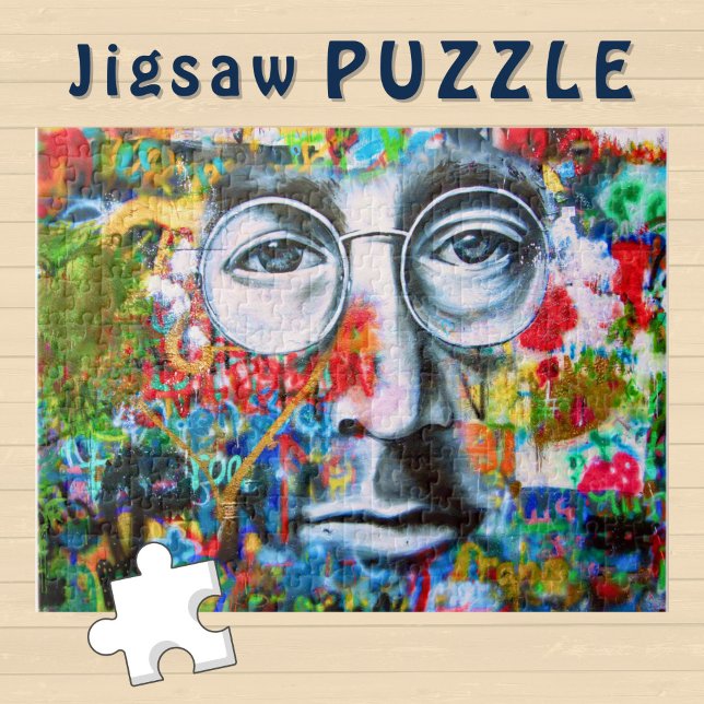 Puzzle Visage avec lunettes sur un mur de graffiti - (Créateur téléchargé)
