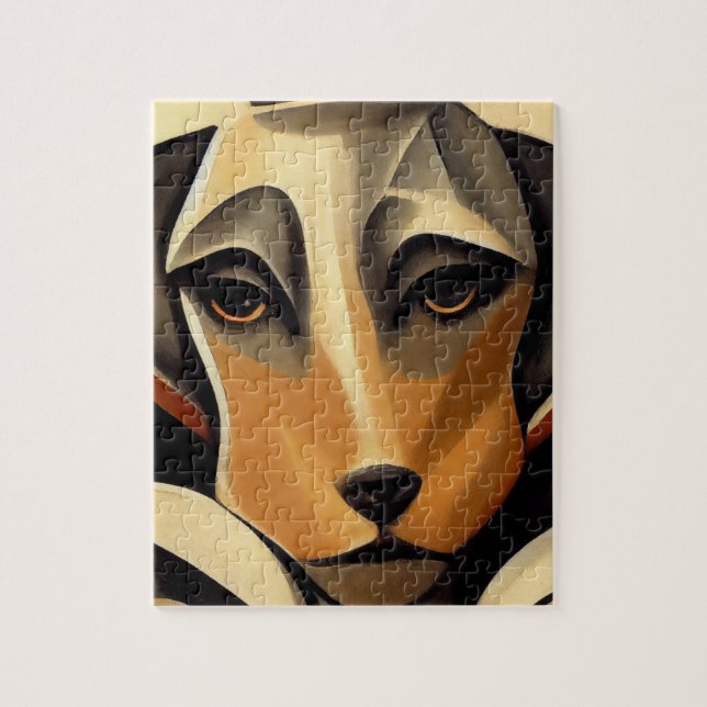 Puzzle Visage de chien Art déco (Vertical)