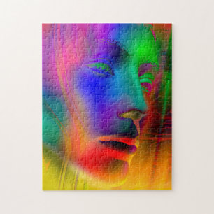 Puzzle Visage psychédélique de femme