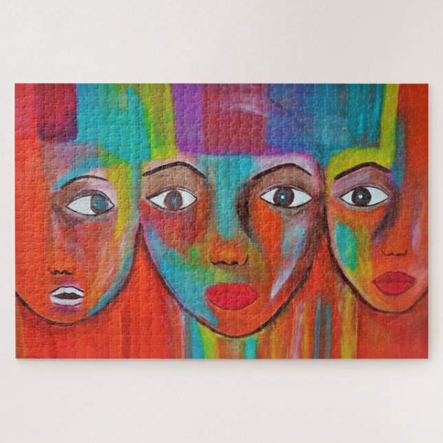 Puzzle Visages colorés Abstraits modernes (Horizontal)