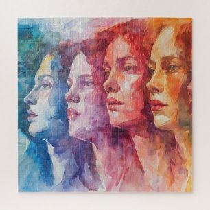 Puzzle Visages des femmes - Peinture aquarelle