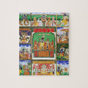 Puzzle Vishnu au centre de ses dix avatars, Jaipur, R