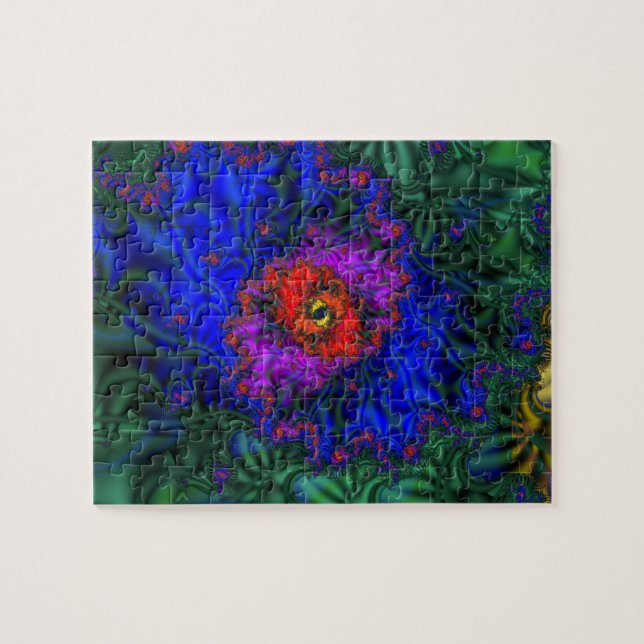 Puzzle Vision du tunnel | Arc-en-ciel Fractal Art (Horizontal)