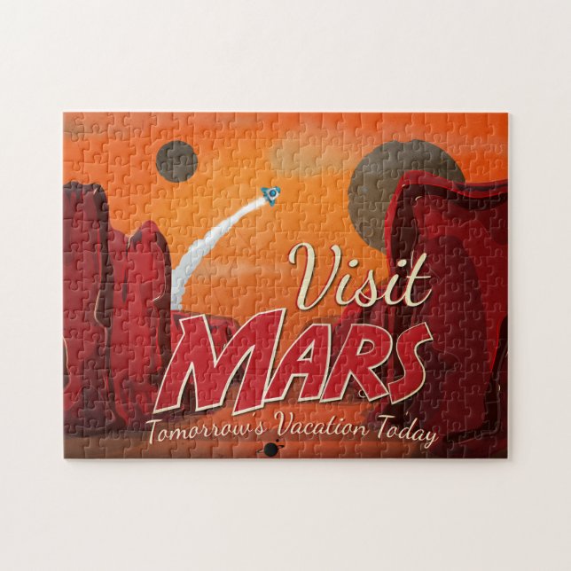 Puzzle Visite du Poster vintage Mars (Horizontal)