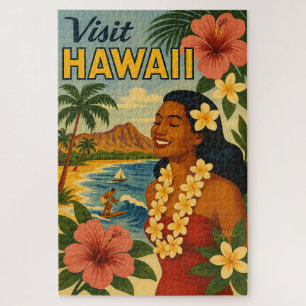 Puzzle Visite Hawaii Tourisme Art Mid Century