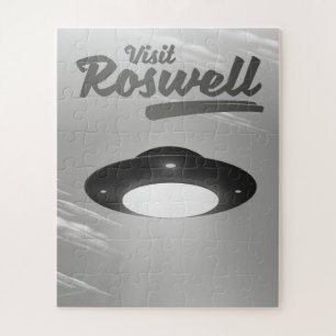 Puzzle Visitez l'affiche vintage de Roswell UFO