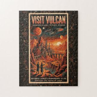Puzzle Visitez Vulcan - Affiche de voyage galactique rétr