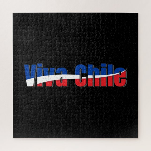 Puzzle Viva Chile Patriotic Country Typographie du drapea (Vertical)