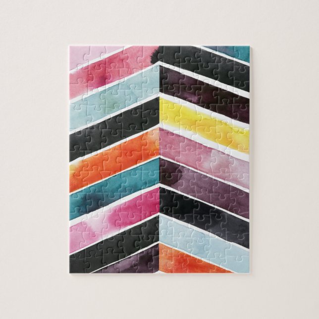 Puzzle Vivid aquarelle Chevron I (Vertical)