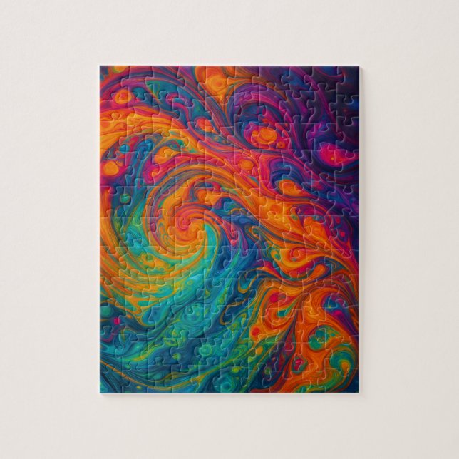Puzzle Vivid Fluid Art (Vertical)