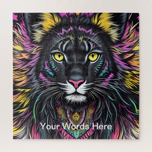 Puzzle Vivid Rainbow Neon Psychedelic Nature & Faune (Vertical)