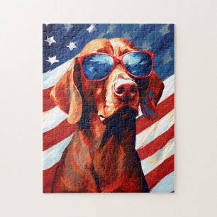 Puzzle Vizsla 4 juillet fête de l'indépendance
