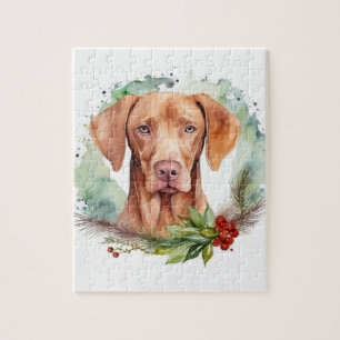 Puzzle Vizsla Christmas Wreath Festive Pup